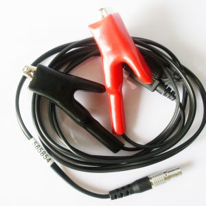 565854 1.8M Cable with Heavy Duty alligator clips wired to Female SAE 2-pin connector for leica 5-pin