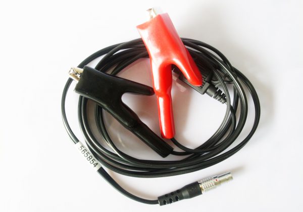 565854 1.8M Cable with Heavy Duty alligator clips wired to Female SAE 2-pin connector for leica 5-pin